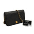 VINTAGE CHANEL MATELASSE FULL FLAP CHAIN SHOULDER BAG BLACK LAMB SKIN GOLD HARDWARE 90333182