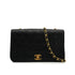 VINTAGE CHANEL MATELASSE FULL FLAP CHAIN SHOULDER BAG BLACK LAMB SKIN GOLD HARDWARE 90344380