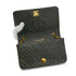 VINTAGE CHANEL MATELASSE FULL FLAP CHAIN SHOULDER BAG DARK GREEN LAMB SKIN GOLD HARDWARE 90328119
