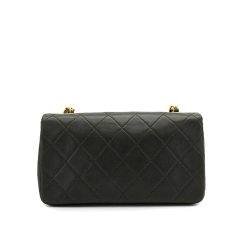 VINTAGE CHANEL MATELASSE FULL FLAP CHAIN SHOULDER BAG KAHKI LAMB SKIN GOLD HARDWARE 90326673