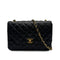 VINTAGE CHANEL MATELASSE HALF MOON CHAIN SHOULDER BAG BLACK LAMB SKIN 90305999