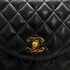 VINTAGE CHANEL MATELASSE HALF MOON CHAIN SHOULDER BAG BLACK LAMB SKIN 90306003