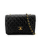 VINTAGE CHANEL MATELASSE HALF MOON CHAIN SHOULDER BAG BLACK LAMB SKIN 90314342