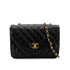 VINTAGE CHANEL MATELASSE HALF MOON CHAIN SHOULDER BAG BLACK LAMB SKIN 90315873