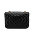 VINTAGE CHANEL MATELASSE HALF MOON CHAIN SHOULDER BAG BLACK LAMB SKIN 90315873