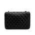 VINTAGE CHANEL MATELASSE HALF MOON CHAIN SHOULDER BAG BLACK LAMB SKIN 90316166