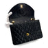 VINTAGE CHANEL MATELASSE HALF MOON CHAIN SHOULDER BAG BLACK LAMB SKIN 90316166