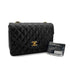 VINTAGE CHANEL MATELASSE HALF MOON CHAIN SHOULDER BAG BLACK LAMB SKIN 90316166