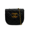 VINTAGE CHANEL MATELASSE HALF MOON CHAIN SHOULDER BAG BLACK LAMB SKIN 90335148