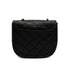 VINTAGE CHANEL MATELASSE HALF MOON CHAIN SHOULDER BAG BLACK LAMB SKIN 90335148