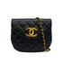 VINTAGE CHANEL MATELASSE HALF MOON CHAIN SHOULDER BAG NAVY LAMB SKIN 90335493