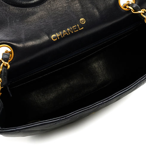 VINTAGE CHANEL MATELASSE HALF MOON CHAIN SHOULDER BAG NAVY LAMB SKIN 90335493
