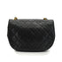 VINTAGE CHANEL MATELASSE HALF MOON CHAIN SHOULDER BAG BLACK LAMB SKIN 90340481