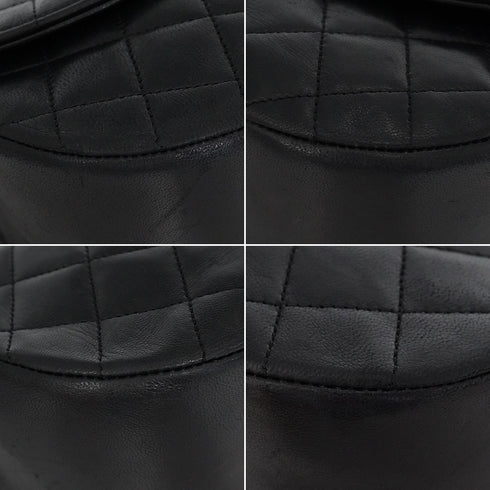 VINTAGE CHANEL MATELASSE HALF MOON CHAIN SHOULDER BAG BLACK LAMB SKIN 90340481