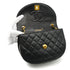 VINTAGE CHANEL MATELASSE HALF MOON CHAIN SHOULDER BAG BLACK LAMB SKIN 90340481