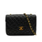 VINTAGE CHANEL MATELASSE HALF MOON CHAIN SHOULDER BAG BLACK LAMB SKIN 90343968