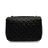 VINTAGE CHANEL MATELASSE HALF MOON CHAIN SHOULDER BAG BLACK LAMB SKIN 90343968