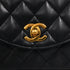 VINTAGE CHANEL MATELASSE HALF MOON CHAIN SHOULDER BAG BLACK LAMB SKIN 90343968