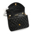 VINTAGE CHANEL MATELASSE HALF MOON CHAIN SHOULDER BAG BLACK LAMB SKIN 90343968