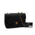 VINTAGE CHANEL MATELASSE HALF MOON CHAIN SHOULDER BAG BLACK LAMB SKIN 90344086