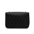 VINTAGE CHANEL MATELASSE HALF MOON CHAIN SHOULDER BAG BLACK LAMB SKIN 90344086