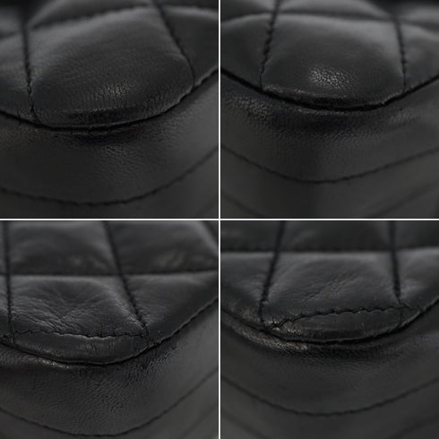 VINTAGE CHANEL MATELASSE HALF MOON CHAIN SHOULDER BAG BLACK LAMB SKIN 90344086