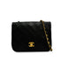 VINTAGE CHANEL MATELASSE HALF MOON CHAIN SHOULDER BAG BLACK LAMB SKIN GOLD HARDWARE 90346979