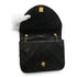 VINTAGE CHANEL MATELASSE HALF MOON CHAIN SHOULDER BAG BLACK LAMB SKIN 90328461