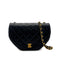 VINTAGE CHANEL MATELASSE HALF MOON CHAIN SHOULDER BAG BLACK LAMB SKIN GOLD HARDWARE 90321006