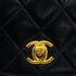 VINTAGE CHANEL MATELASSE HALF MOON CHAIN SHOULDER BAG BLACK LAMB SKIN GOLD HARDWARE 90321006