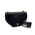 VINTAGE CHANEL MATELASSE HALF MOON CHAIN SHOULDER BAG BLACK LAMB SKIN GOLD HARDWARE 90321006