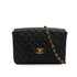 VINTAGE CHANEL MATELASSE HALF MOON CHAIN SHOULDER BAG BLACK LAMB SKIN GOLD HARDWARE 90324751