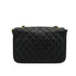 VINTAGE CHANEL MATELASSE HALF MOON CHAIN SHOULDER BAG BLACK LAMB SKIN GOLD HARDWARE 90324751