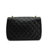 VINTAGE CHANEL MATELASSE HALF MOON CHAIN SHOULDER BAG BLACK LAMB SKIN GOLD HARDWARE 90339832