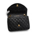 VINTAGE CHANEL MATELASSE HALF MOON CHAIN SHOULDER BAG BLACK LAMB SKIN GOLD HARDWARE 90339832
