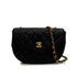 VINTAGE CHANEL MATELASSE HALF MOON CHAIN SHOULDER BAG BLACK LAMB SKIN GOLD HARDWARE 90348324