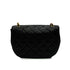 VINTAGE CHANEL MATELASSE HALF MOON CHAIN SHOULDER BAG BLACK LAMB SKIN GOLD HARDWARE 90348324