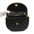 VINTAGE CHANEL MATELASSE HALF MOON CHAIN SHOULDER BAG BLACK LAMB SKIN GOLD HARDWARE 90348324