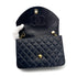 VINTAGE CHANEL MATELASSE HALF MOON CHAIN SHOULDER BAG NAVY LAMB SKIN GOLD HARDWARE 90322793