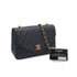 VINTAGE CHANEL MATELASSE HALF MOON CHAIN SHOULDER BAG NAVY LAMB SKIN GOLD HARDWARE 90322793