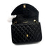 VINTAGE CHANEL MATELASSE HALF MOON CHAIN SHOULDER BAG BLACK LAMB SKIN GOLD HARDWARE 90319939