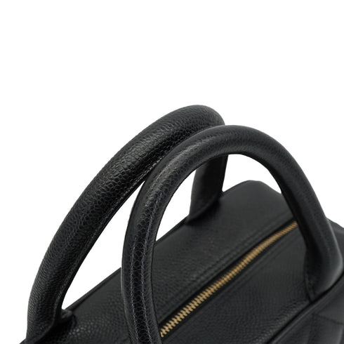 VINTAGE CHANEL MATELASSE HAND BAG BLACK CAVIAR SKIN GOLD HARDWARE 90328925