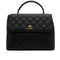 VINTAGE CHANEL MATELASSE HAND BAG BLACK CAVIAR SKIN GOLD HARDWARE 90343953