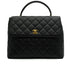 VINTAGE CHANEL MATELASSE HAND BAG BLACK CAVIAR SKIN GOLD HARDWARE 90343953