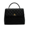 VINTAGE CHANEL MATELASSE HAND BAG BLACK CAVIAR SKIN GOLD HARDWARE 90348224