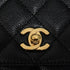VINTAGE CHANEL MATELASSE HAND BAG BLACK CAVIAR SKIN GOLD HARDWARE 90348224