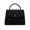 VINTAGE CHANEL MATELASSE HAND BAG BLACK CAVIAR SKIN GOLD HARDWARE 90348244