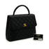 VINTAGE CHANEL MATELASSE HAND BAG BLACK CAVIAR SKIN GOLD HARDWARE 90348244