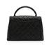 VINTAGE CHANEL MATELASSE HAND BAG BLACK LAMB SKIN GOLD HARDWARE 90348200