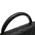 VINTAGE CHANEL MATELASSE HAND BAG BLACK LAMB SKIN GOLD HARDWARE 90348200